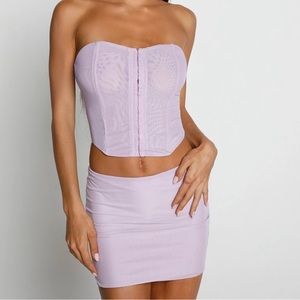 NWT Tiger Mist Purple Corset Skirt Set